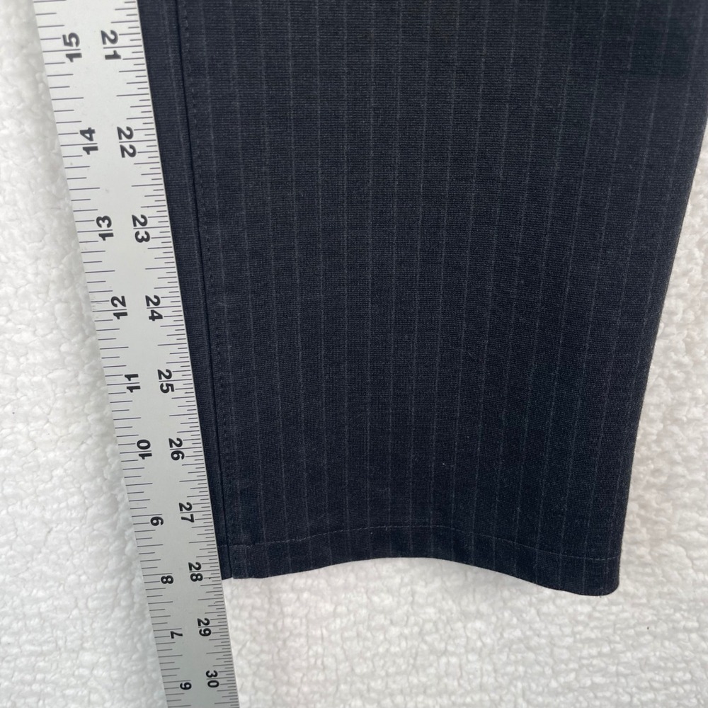 DKNY Jeans Womens Black Pinstripe Slim Leg Trousers Size Medium - Picture 9 of 11